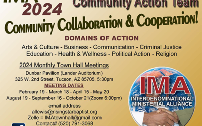 IMA 2024 Community Action Team: COMMUNITY COLLABORATION & COOPERATION! • 2024 Monthly Town Hall Meetings