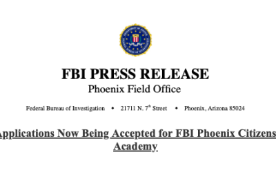 FBI Press Release: Applications Now Being Accepted for FBI Phoenix Citizens Academy