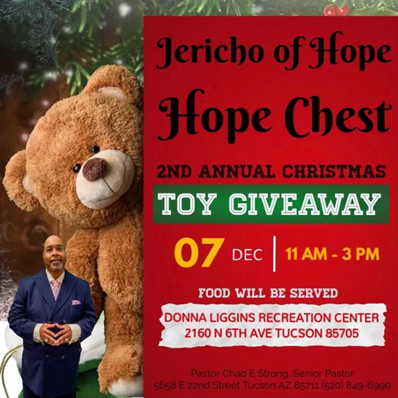 Jericho of Hope: HOPE CHEST — 2nd Annual Christmas TOY GIVEAWAY • December 07, 2024 • 11a — 3p