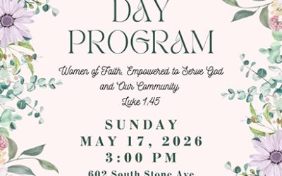 Prince Chapel AME Church: Women’s Day Program • Sunday, May 17th, 2026 @ 3pm