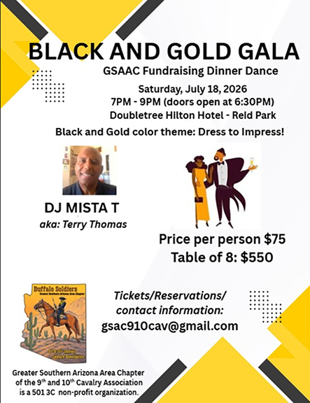 BLACK AND GOLD GALA GSAAC Fundraising Dinner Dance • Saturday, July 18th, 2026 • 7PM — 9PM