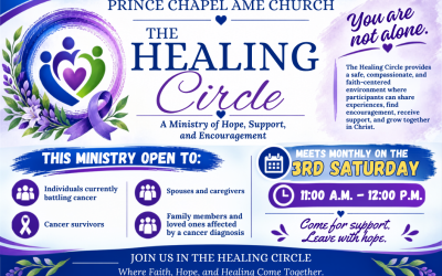 Prince Chapel A.M.E. Church — THE HEALING CIRCLE • Meets Monthly On The 3RD SATURDAY